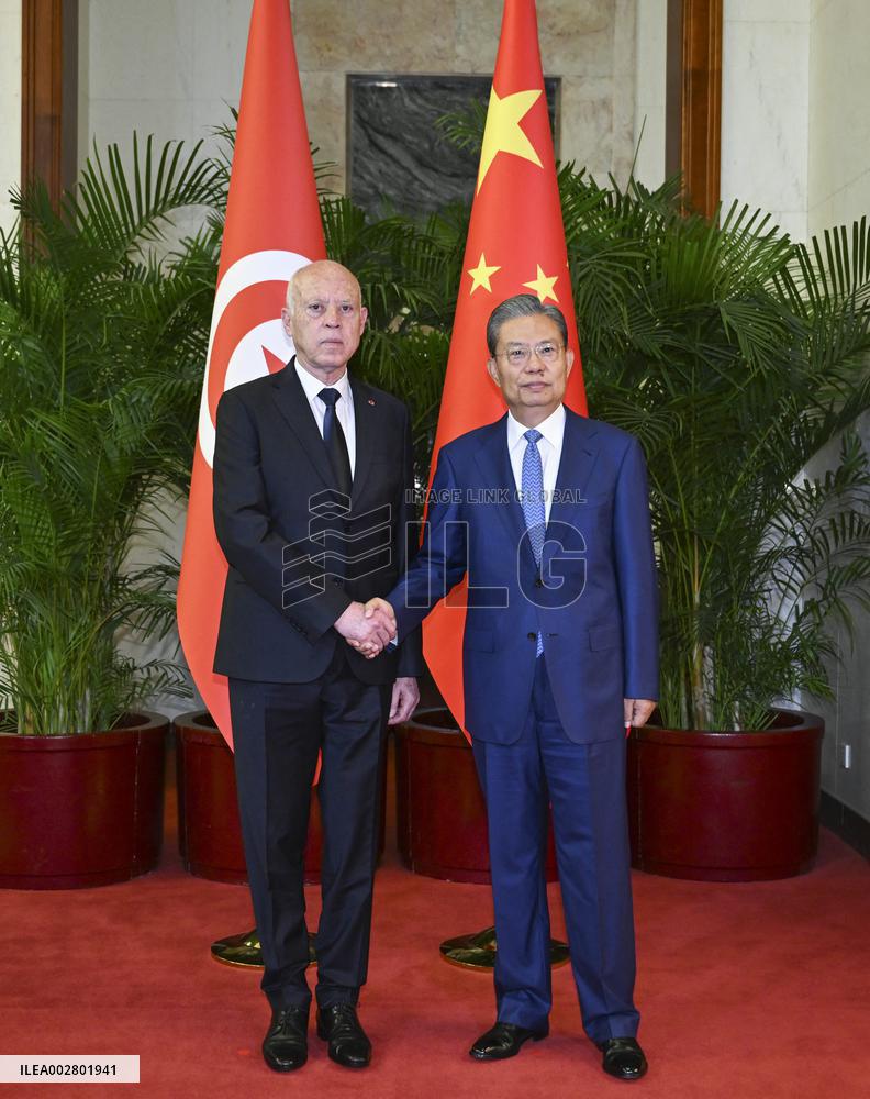 CHINA-BEIJING-ZHAO LEJI-TUNISIA-PRESIDENT-MEETING (CN)