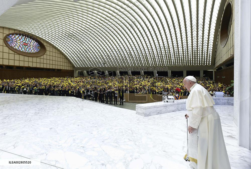 Pope Francis Meets The Christian Associations of Italian Workers - Vatican