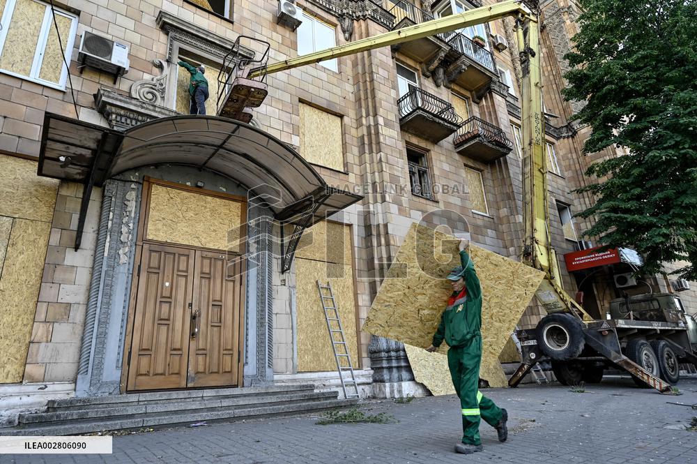 Aftermath of Russian missile attack in Zaporizhzhia