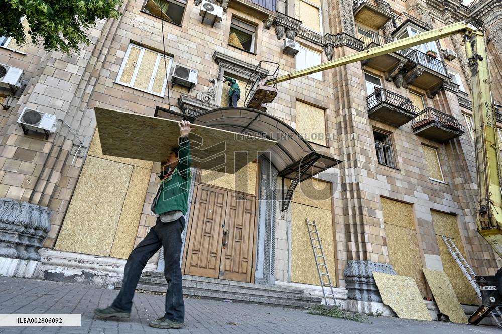 Aftermath of Russian missile attack in Zaporizhzhia