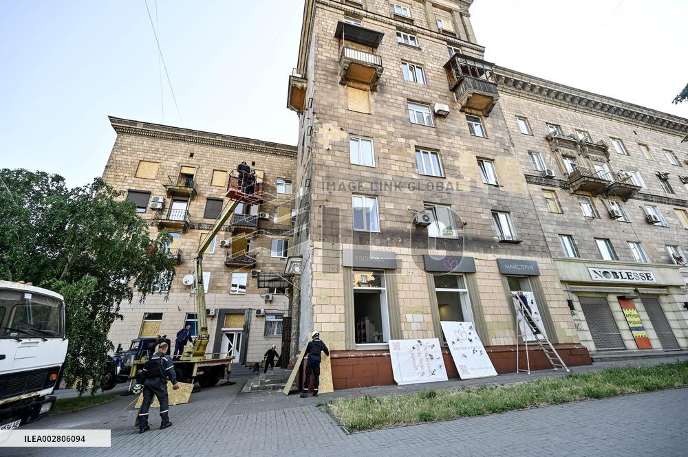 Aftermath of Russian missile attack in Zaporizhzhia