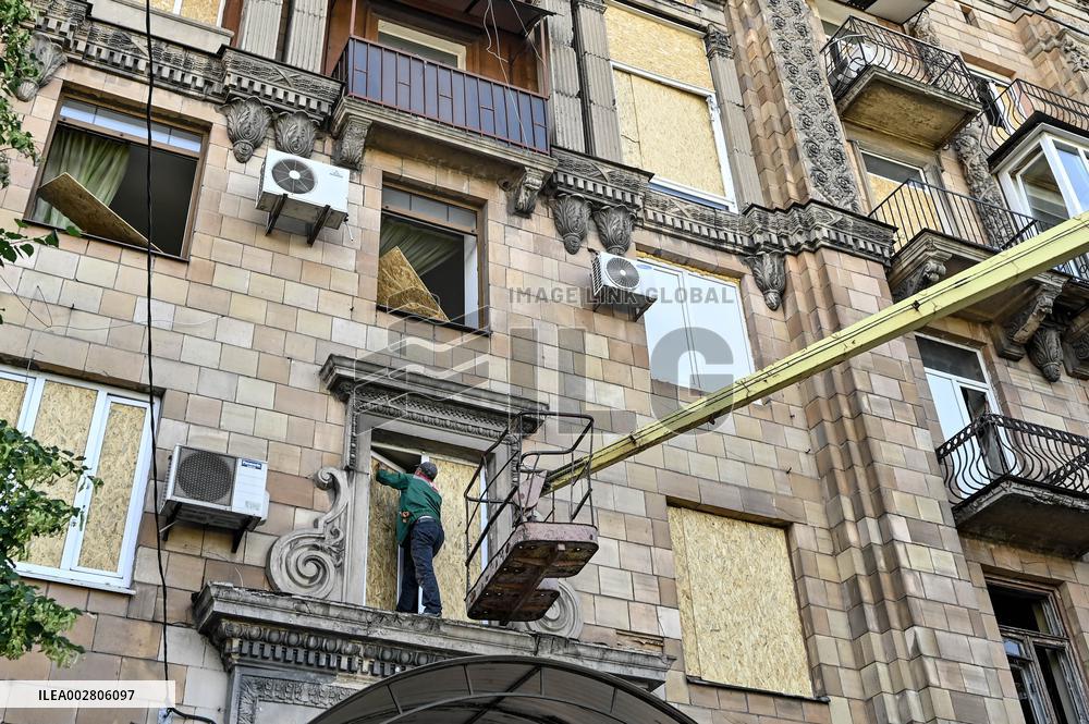 Aftermath of Russian missile attack in Zaporizhzhia