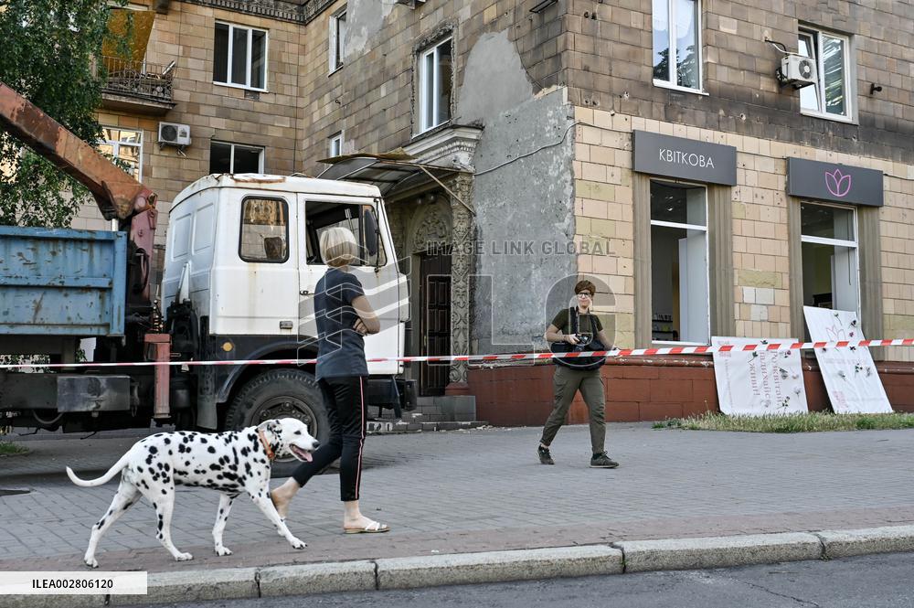 Aftermath of Russian missile attack in Zaporizhzhia