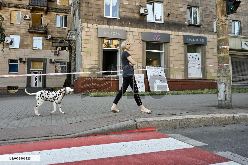 Aftermath of Russian missile attack in Zaporizhzhia