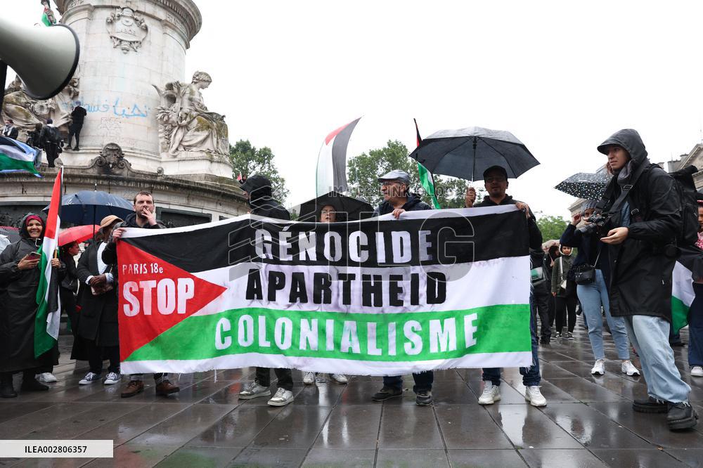 Anti-fascist rally for Clement Meric and Palestinian people - Paris