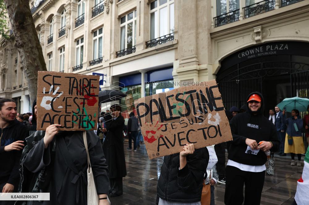 Anti-fascist rally for Clement Meric and Palestinian people - Paris