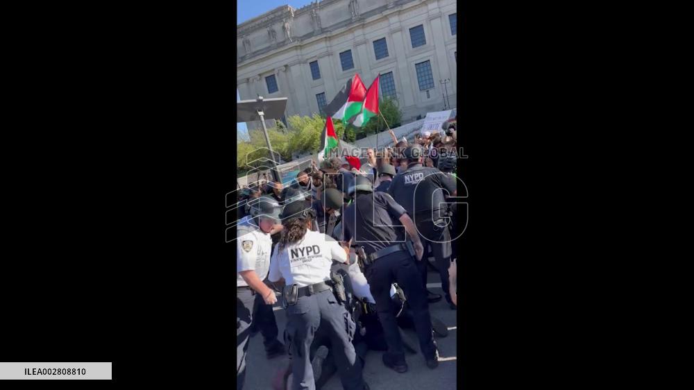 US: NYPD Arrest Dozens Of Pro-Palestine Protesters At NYC Brooklyn Museum