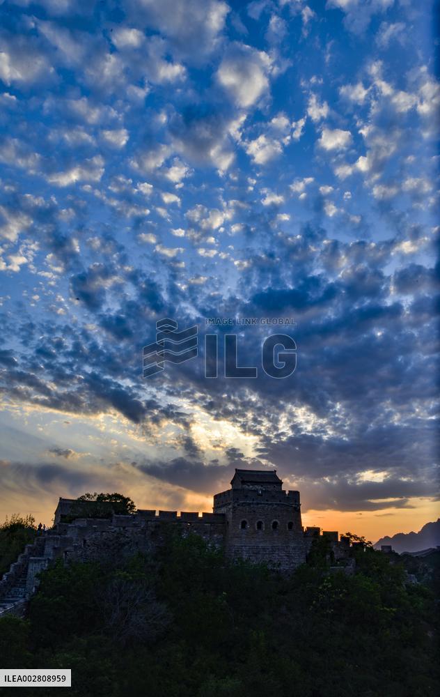 Fish Scale Clouds Over The Jinshanling Great Wall in Chengde