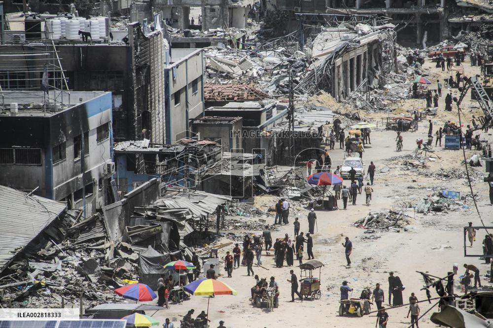 MIDEAST-GAZA-JABALIA CAMP-DESTRUCTION