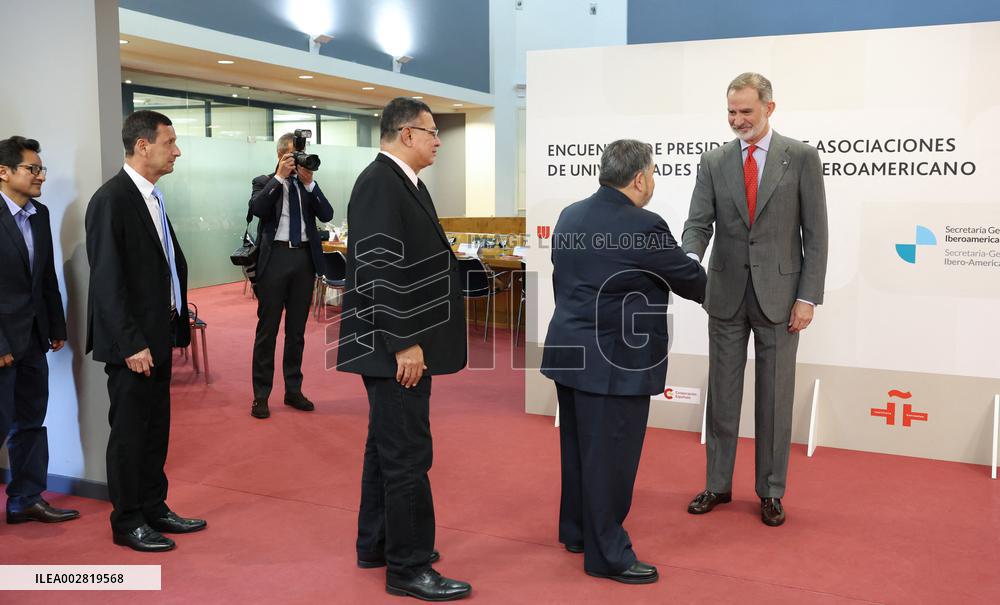 The King presides over the meeting of Presidents of University Associations of the Ibero-American Space
