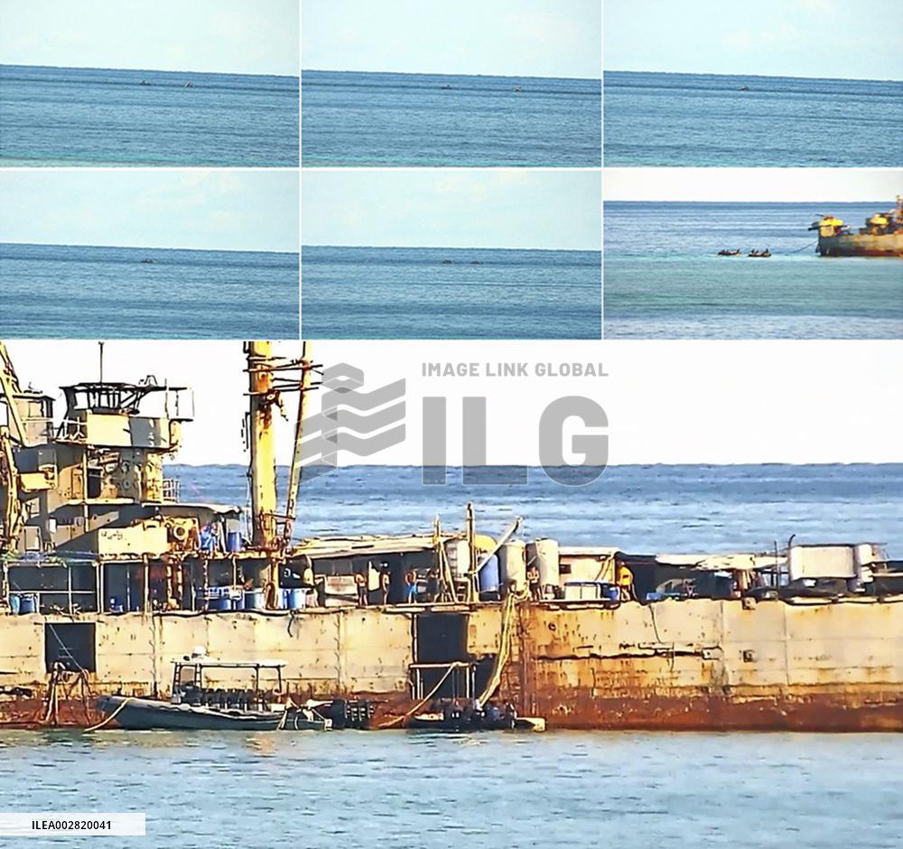 CHINA-REN'AI JIAO-PHILIPPINE NAVY PERSONNEL-ILLEGALLY GROUNDED SHIP-CHINESE FISHMEN'S NETS-DAMAGE(CN)