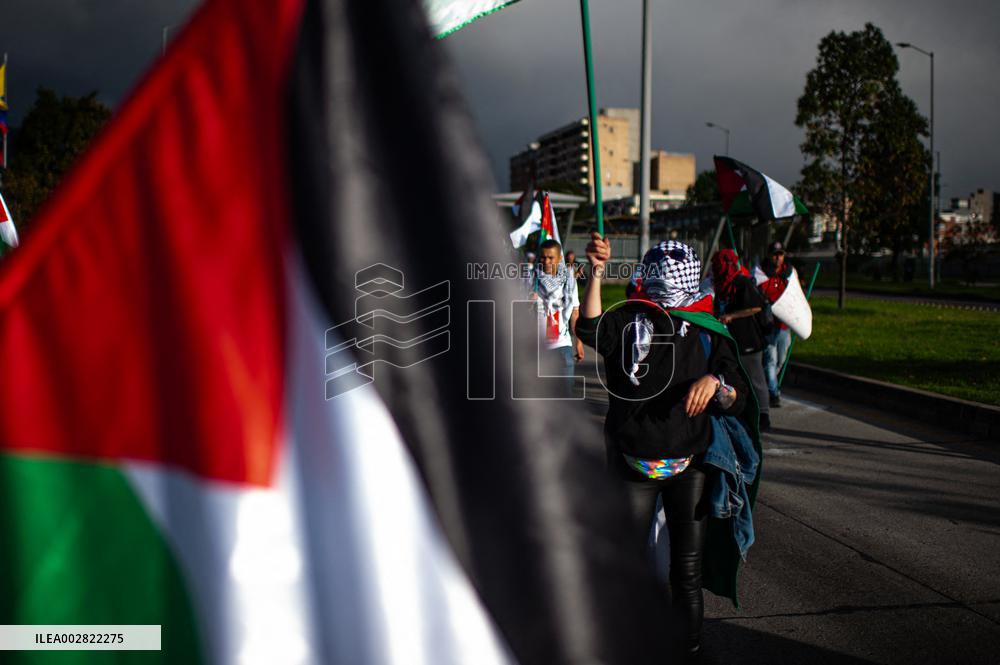 Pro-Palestine Demonstrations in Bogota