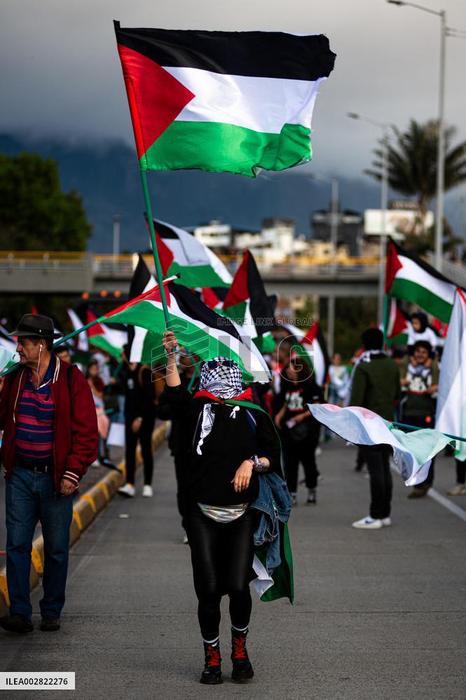 Pro-Palestine Demonstrations in Bogota