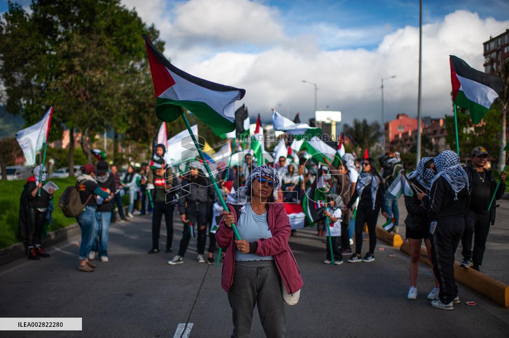 Pro-Palestine Demonstrations in Bogota