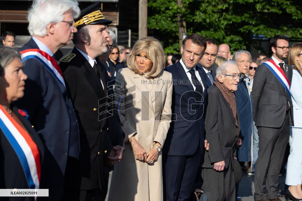 French President Attends Ceremony At ceremony Caen prison