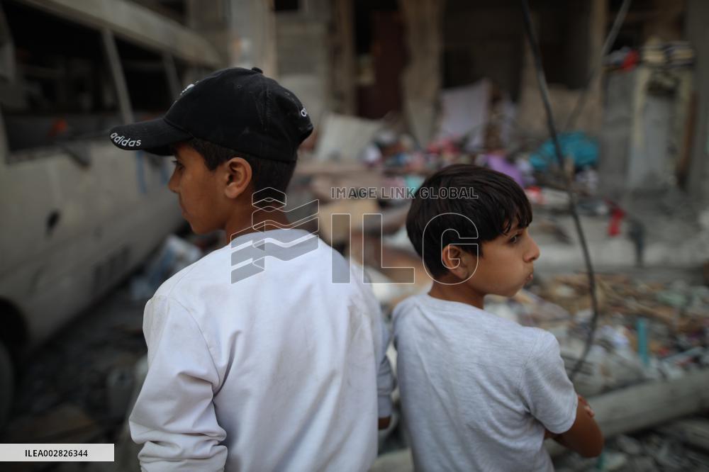 MIDEAST-GAZA-AL-MAGHAZI REFUGEE CAMP-ISRAEL-ATTACK