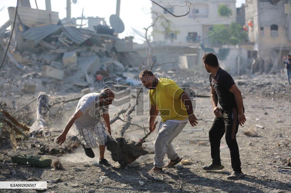 MIDEAST-GAZA-AL-MAGHAZI REFUGEE CAMP-ISRAEL-ATTACK