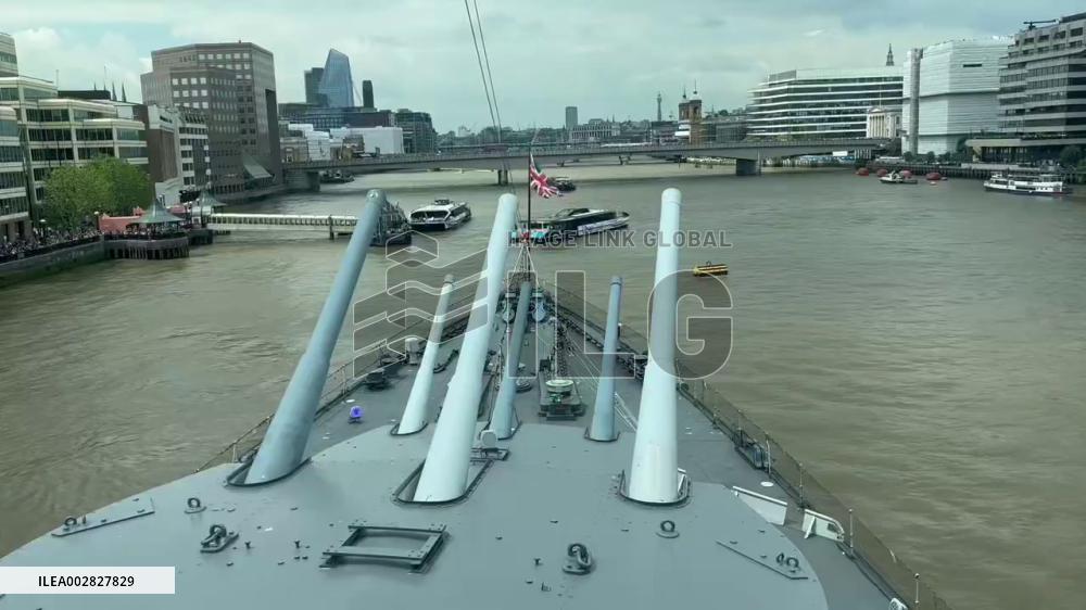 UK: HMS Belfast Commemorates 80th Anniversary Of D-Day With Gun Salute 2