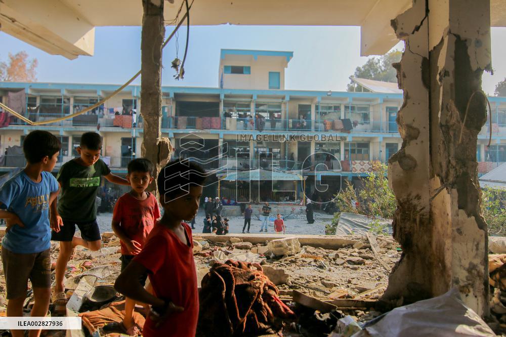 Israeli Strikes on UN-run School - Gaza