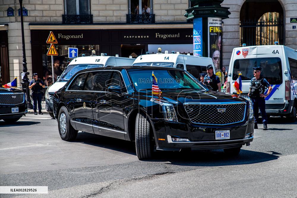 Convoy Of US President Jo Biden - Paris