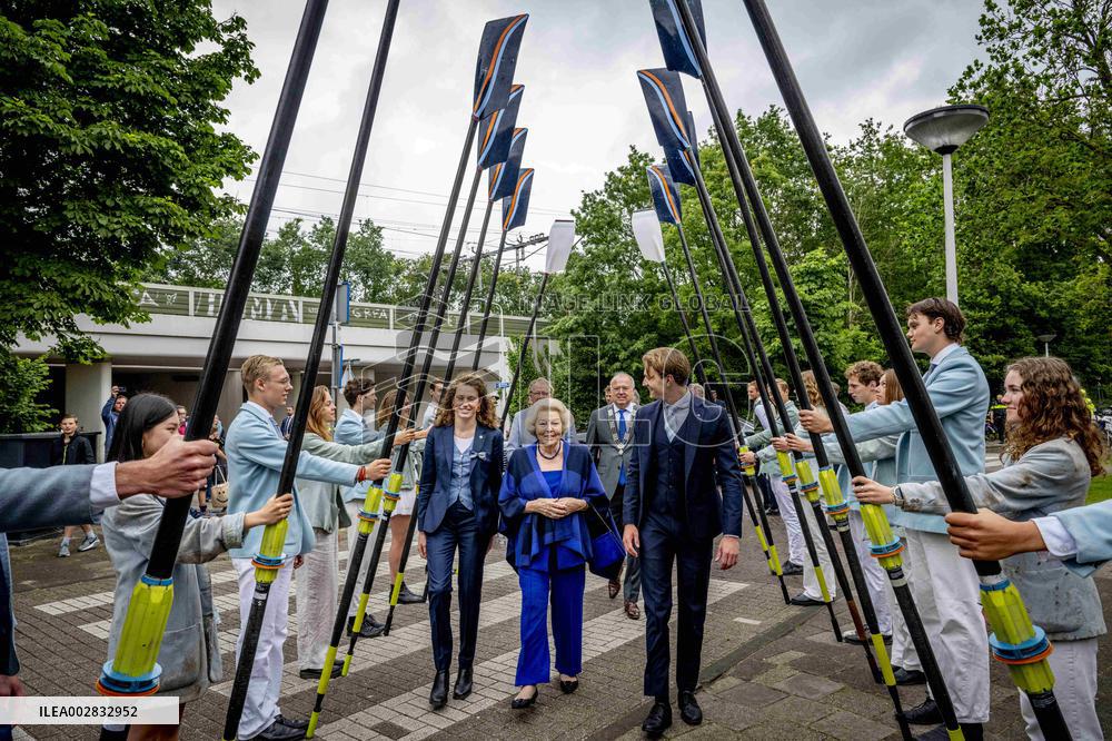 Princess Beatrix Christens A New Competition Boat  - Leiden