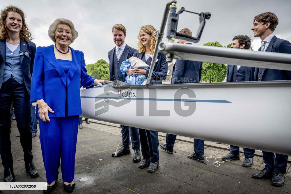 Princess Beatrix Christens A New Competition Boat  - Leiden