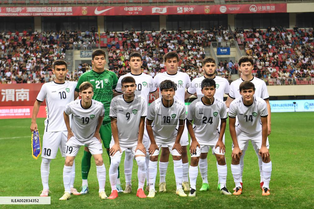 (SP)CHINA-SHAANXI-WEINAN-FOOTBALL-FRIENDLY MATCH-CHN VS UZB (CN)