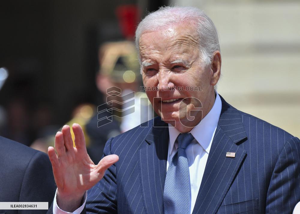 President Macron Welcomes President Biden At Elysee Palace - Paris