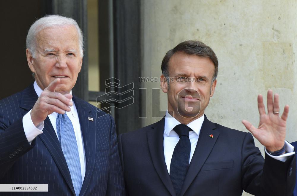 President Macron Welcomes President Biden At Elysee Palace - Paris