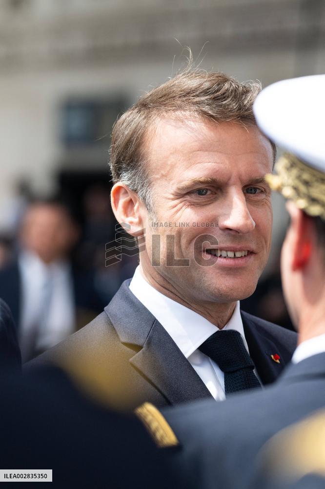 Presidents Macron And Biden At Arc de Triomphe Ceremony - Paris