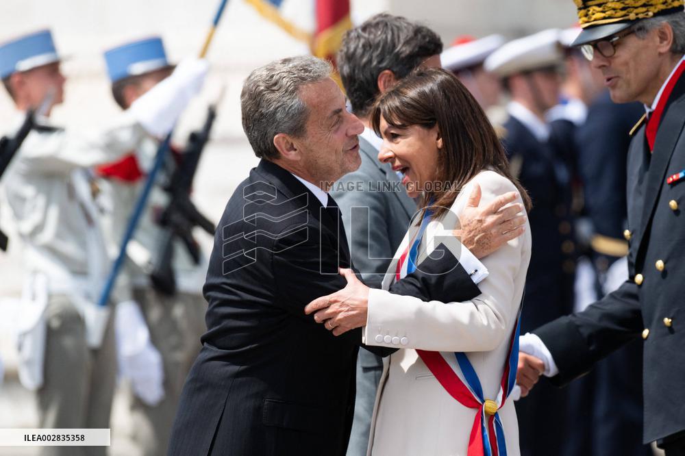 Presidents Macron And Biden At Arc de Triomphe Ceremony - Paris