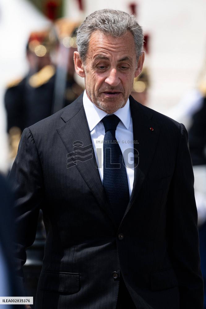 Presidents Macron And Biden At Arc de Triomphe Ceremony - Paris
