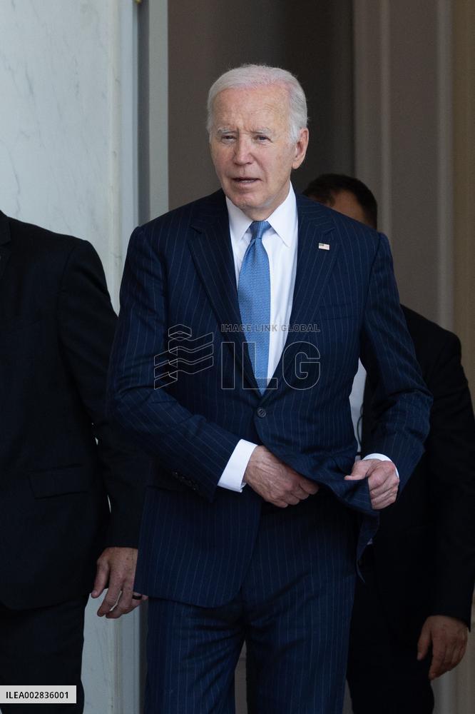 Joe Biden leaves the Presidential Elysee Palace - Paris