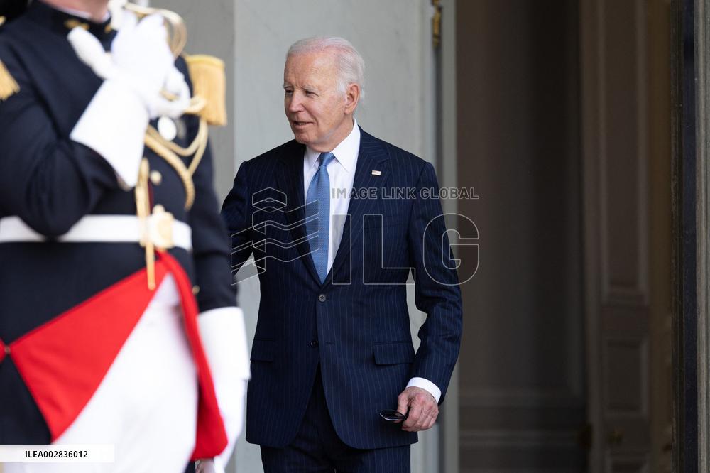 Joe Biden leaves the Presidential Elysee Palace - Paris