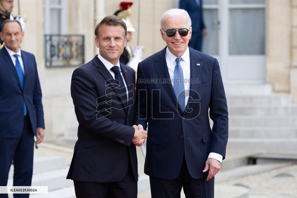Joe Biden leaves the Presidential Elysee Palace - Paris