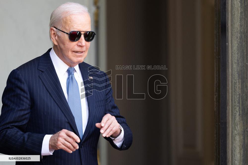 Joe Biden leaves the Presidential Elysee Palace - Paris