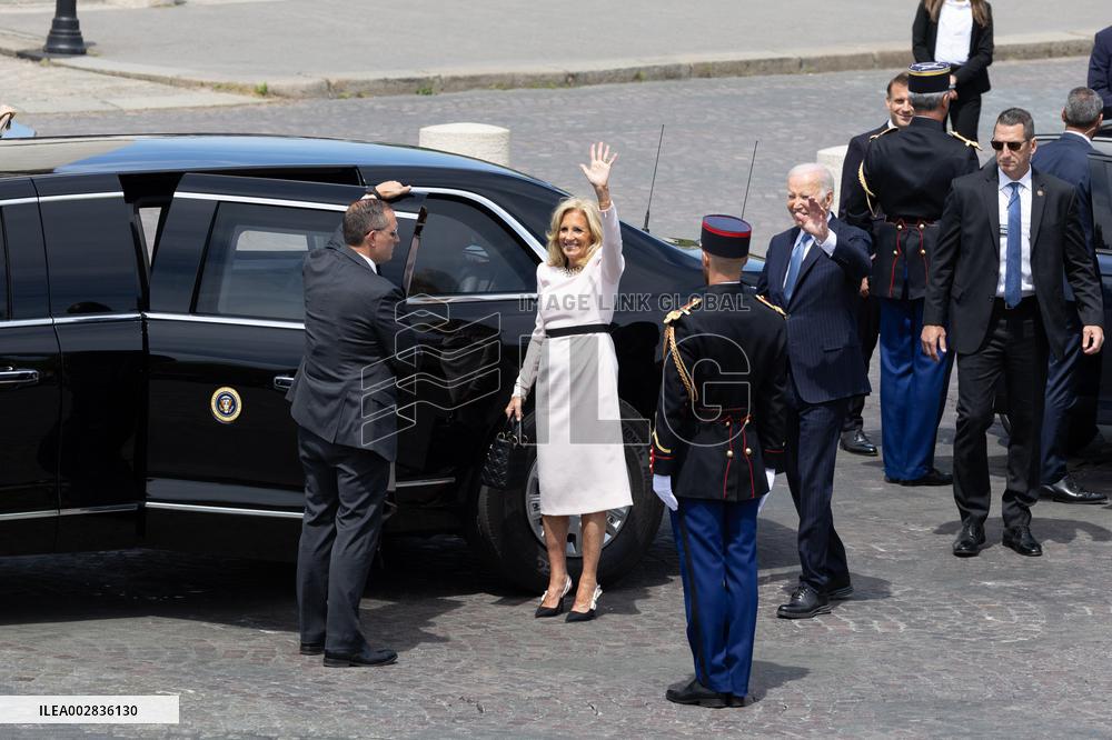 Joe Biden takes part in a Ceremony at the Arc de Triomphe - Paris