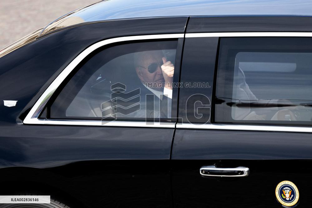 Joe Biden takes part in a Ceremony at the Arc de Triomphe - Paris
