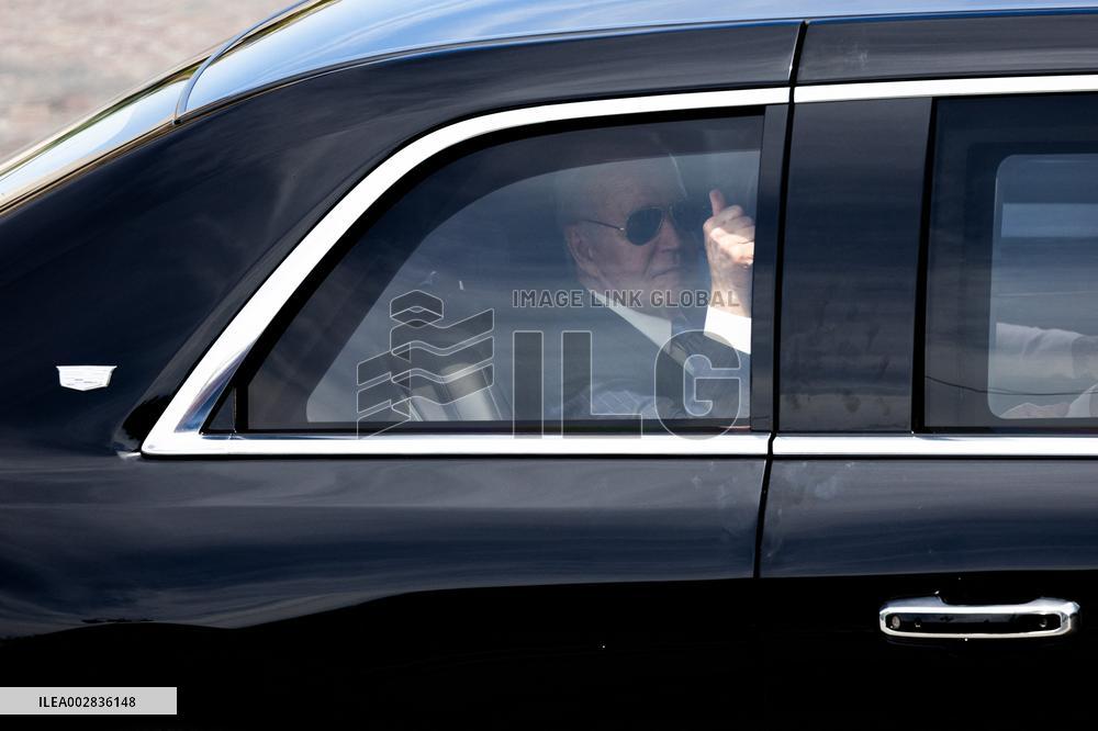 Joe Biden takes part in a Ceremony at the Arc de Triomphe - Paris
