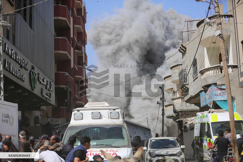 (PhotoFlash)MIDEAST-GAZA-NUSEIRAT REFUGEE CAMP-ISRAEL-ATTACK