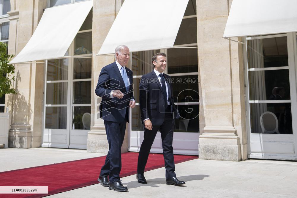 President Macron Meets With President Biden - Paris