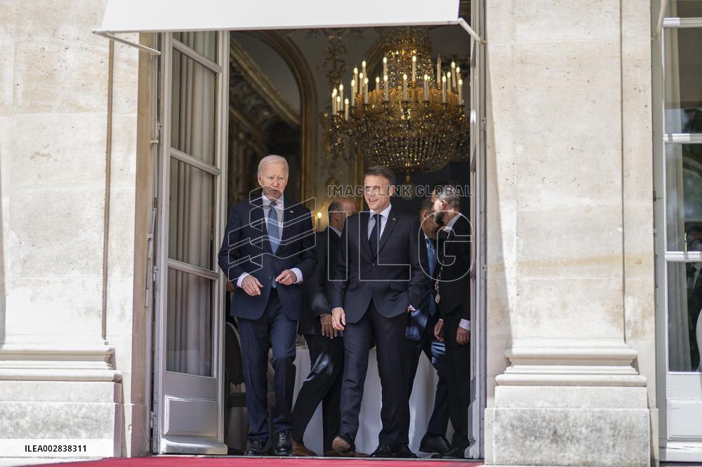 President Macron Meets With President Biden - Paris