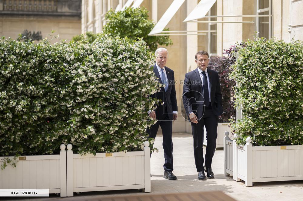 President Macron Meets With President Biden - Paris