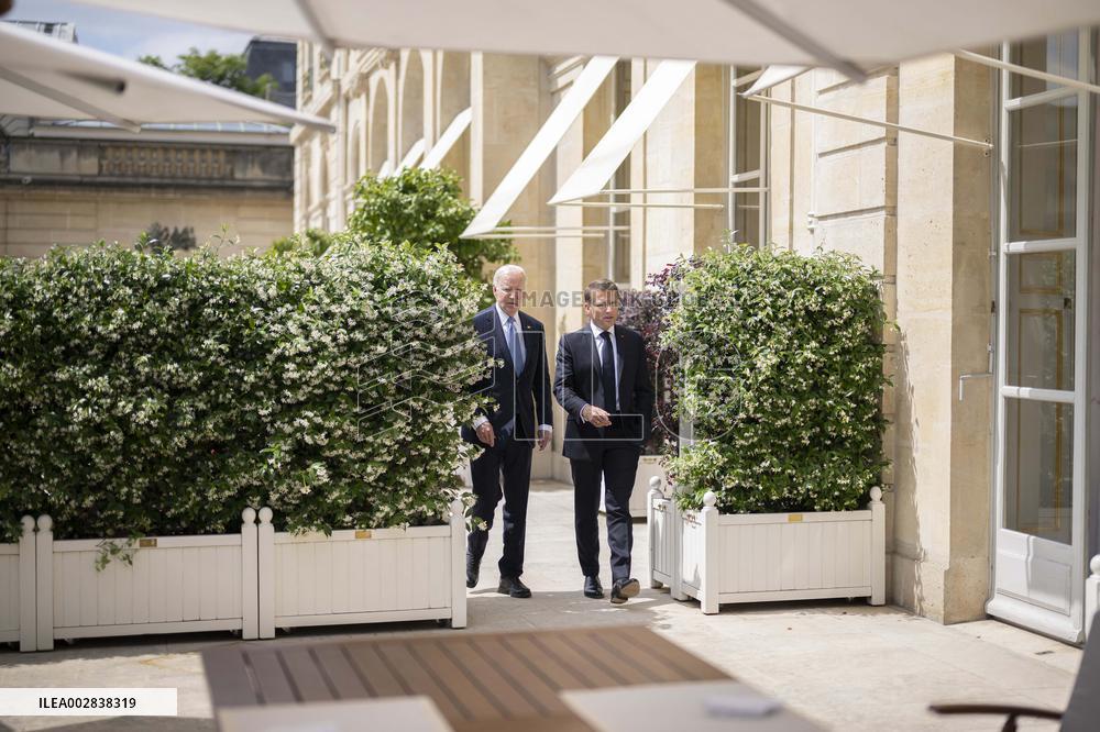 President Macron Meets With President Biden - Paris