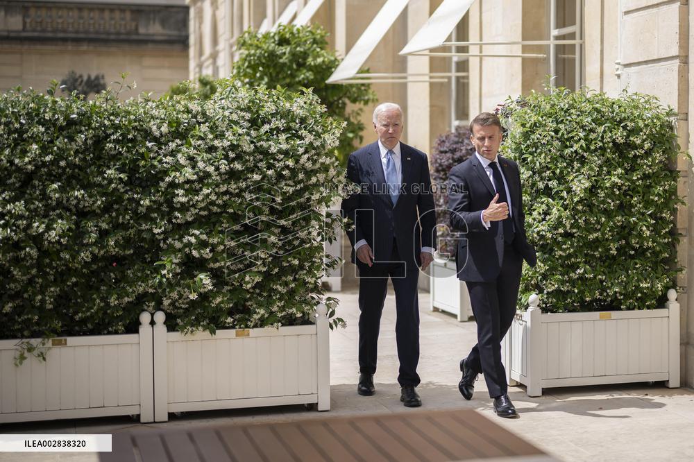 President Macron Meets With President Biden - Paris