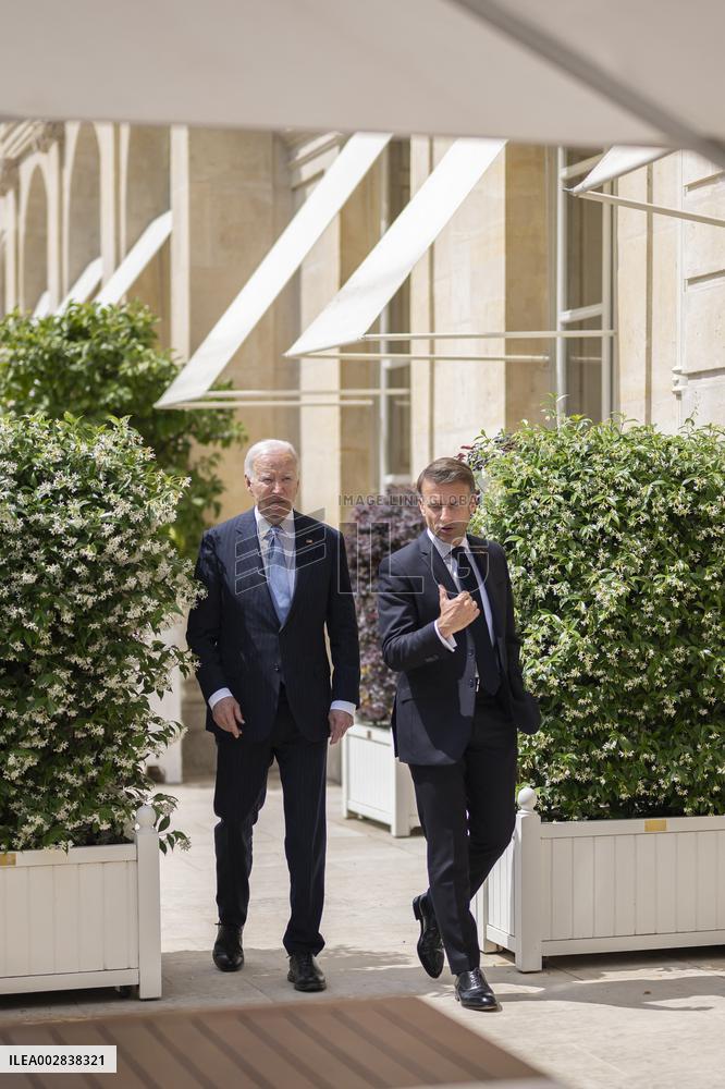 President Macron Meets With President Biden - Paris