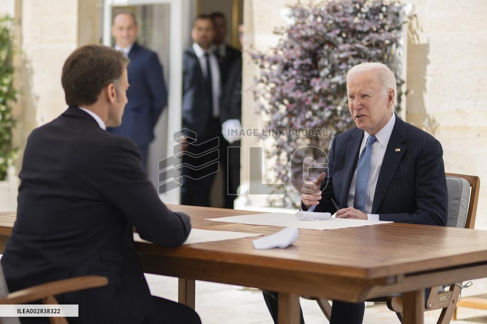 President Macron Meets With President Biden - Paris