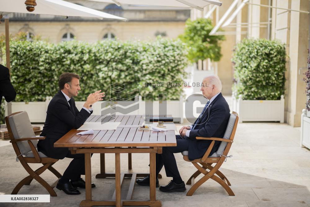 President Macron Meets With President Biden - Paris