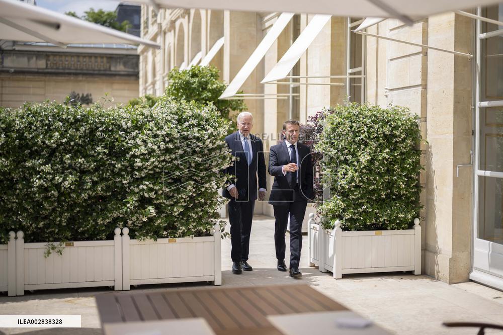 President Macron Meets With President Biden - Paris