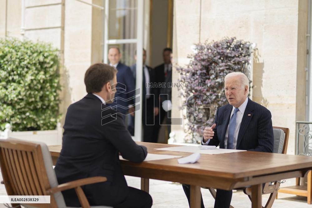 President Macron Meets With President Biden - Paris